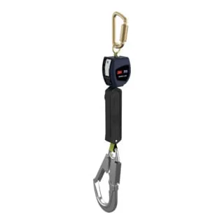 3M Nano-Lok Höhensicherungsgerät, 2 m - Höhensicherungsgerät mit robustem Stahl Tri-Lock-Karabiner und Aluminium-Gerüsthaken, ideal für sicheres Arbeiten in der Höhe. Norm: EN 360.