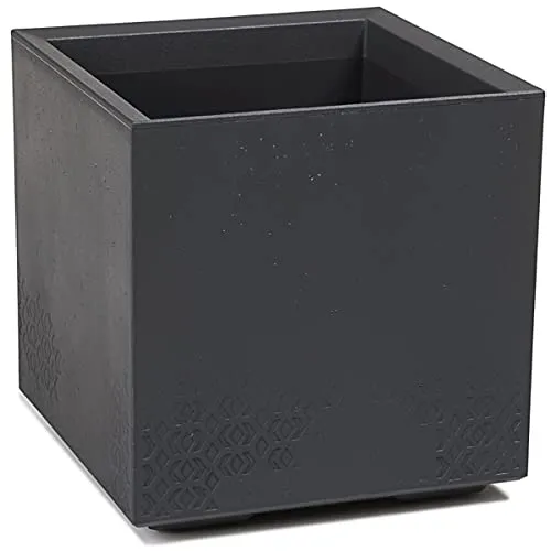 Ondis24 Blumenkübel Caro 40cm - Nachhaltiger Pflanzkübel auf Rollen in Betonoptik - Pflanzkübel aus 100% recyceltem Kunststoff, frostsicher und UV-beständig. Mit integriertem Pflanzenroller für einfache Mobilität und doppelwandigem Design als Wasserspeicher.
