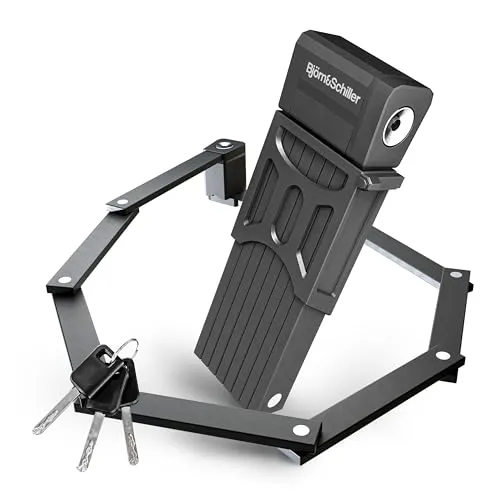 Björn&Schiller Faltschloss Bike Lock 135 cm - Faltschloss für Fahrräder, E-Bikes und Roller, mit 3 Schlüsseln und robuster, verstärkter Ausführung für optimalen Schutz.