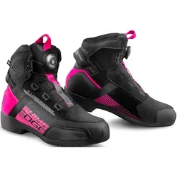 SHIMA Edge Vented Damen Motorrad Schuhe, schwarz-pink, Größe 40 - Motorradstiefel mit atmungsaktiven Perforationen und reflektierenden Einsätzen für mehr Sicherheit beim Fahren.