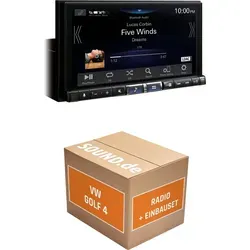 Alpine iLX-705D Autoradio Einbaupaket für VW Golf IV - Komplettes Einbaupaket für VW Golf IV mit Alpine iLX-705D: Einfache Installation, kabelloses Apple CarPlay und Android Auto, 7-Zoll HD-Touchscreen für beste Benutzererfahrung.