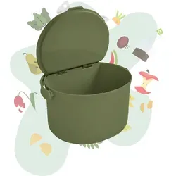Behälter für Küchenabfälle, formschöner Komposteimer, Biomüll-Eimer, olive