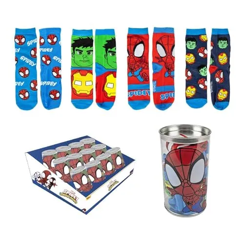 Pack von 4 Kinder-Socken mit Spidey-Design