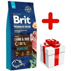 BRIT Premium By Nature Sensitive Lamb 15kg - Hundefutter mit Lamm - Hundefutter für alle Rassen, speziell für empfindliche Verdauungssysteme, mit hochwertigem Lamm und Reis für optimale Verträglichkeit.