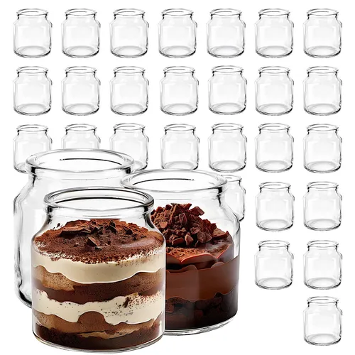 30x 200ml Buffet-Gläschen aus Glas, Dessertgläser, Joghurtgläser, Vorspeisen Eis