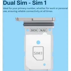 Dual-SIM-Kartenhalter für Samsung Galaxy S25 Ultra - SIM-Tray - Silber - Schwarz