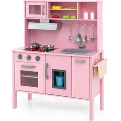 COSTWAY Kinderküche Spielküche mit 18 Zubehörteilen