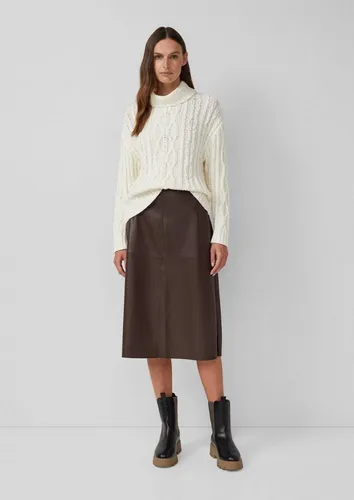 s.Oliver Midirock A-Linie aus Kunstleder in Braun (Größe 44) - Eleganter Midirock in A-Linie aus hochwertigem Kunstleder. Ideal für modische Outfits und vielseitig kombinierbar. Perfekt für jeden Anlass.