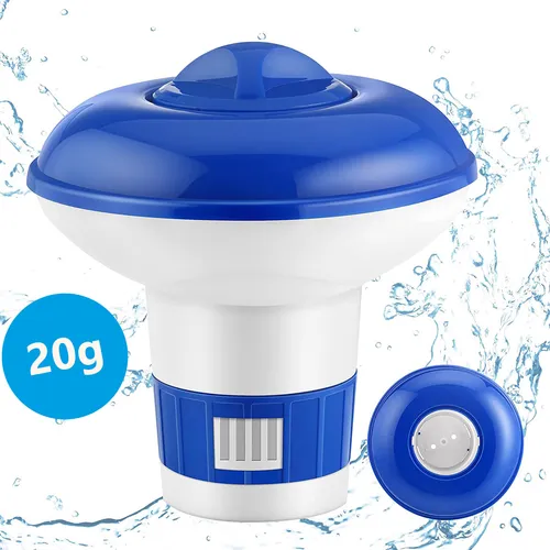 MeisterPool Dosierschwimmer Pool Chemischen Spender Chlor Dosierer, mit Einstellbare Belüftungsöffnungen, Größe:Für 20g Tabletten
