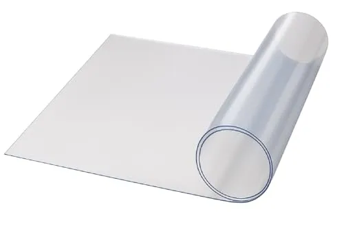 Bodenschutzmatte Transparent PVC Stärke 2 mm Breite 1 m Individuelle Länge Zuschneidbar Bürostuhl rutschfest Schreibtischunterlage 1,20 m x 1,00 m Transparent