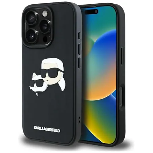 CG MOBILE Karl Lagerfeld HC 3D Rubber Hülle für iPhone 16 Pro Max - Standard Handyhüllen mit einzigartigem 3D-Gummi-Design, schützt Ihr iPhone 16 Pro Max stilvoll und sicher.