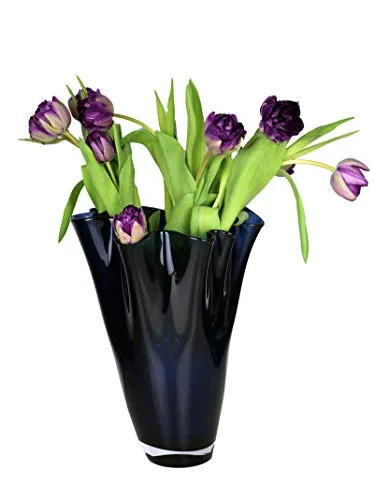 SIGNATURE HOME COLLECTION Glasvase, Glas, blau, 21 x 21 x 30 cm