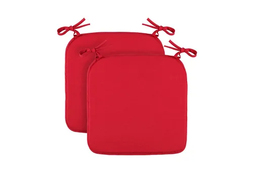 Bestlivings Stuhlkissen Canvas Sitzauflage Uni, Stuhlauflage (Bordeaux) Stuhlkissen mit Haltebändern 38x38cm