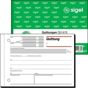Sigel QU 615 Quittungsblock A6 quer 50 Blatt