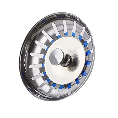 SyiXute 1 Stück Siebkörbchen Spüle 80 mm,Rostfreies Edelstahl Spülbecken Sieb,Spülensieb mit Stöpsel Funktion,Ideal als Ersatzteil für Blanco Spülen,Küchenabflusssieb,Siebkorbventil