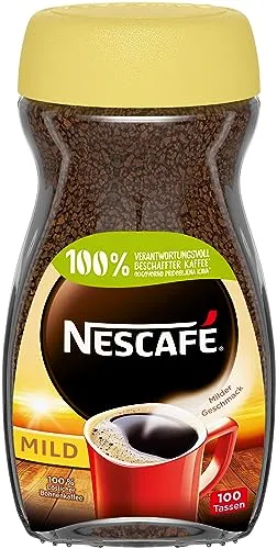 Nescafe Kaffee Classic Mild, 200g - Instant-Kaffee im Glas mit milder Röstung, sanftem Geschmack und weniger Bitterstoffen durch Doppelfilterung. Ideal für Kaffeegenießer!