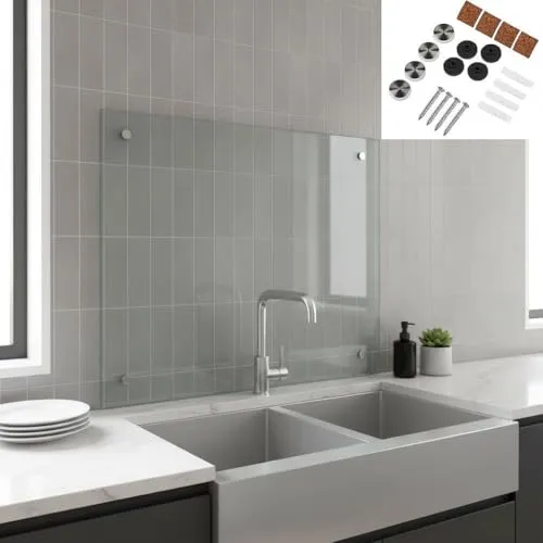 Mucola Küchenrückwand Klarglas 80x55 cm in weiß von Mucola