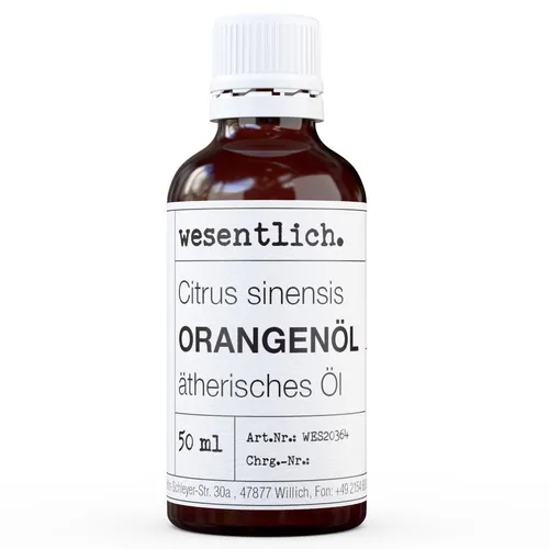 wesentlich. Orangenöl - ätherisches Öl - 100% naturrein (50ml Glasflasche)