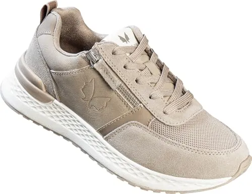 Patsy & Lou Sneaker Damen, ultraleichte Schuhe, atmungsaktive Schnürschuhe bequem für Frühling & Sommer, Sommerschuhe Damen, Taupe, Gr. 37