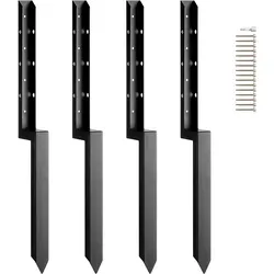 VEVOR 4X Einschlaghülse Bodenhülse 51x51mm L Form Stahl