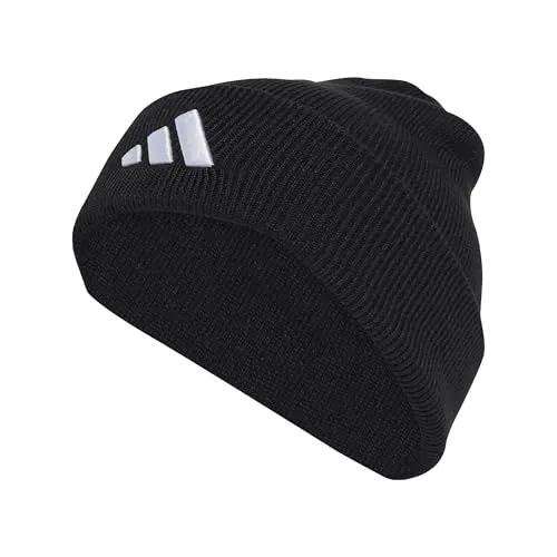 adidas Unisex New Logo Beanie Cuff, Black/White, XS