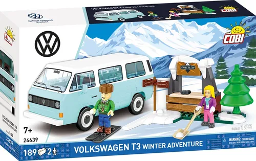 Cobi 24639 VOLKSWAGEN T3 WINTER ADVENTURE - Konstruktionsspielzeug Komplette Sets & Packs, detailgetreues Modell für kreative Bauprojekte und fantasievolles Spiel.