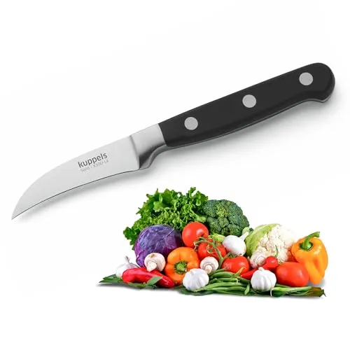 Kuppels SOLID Schälmesser, extra scharf & schnitthaltig, gehärteter Klingenstahl, rostfrei, poliert & spülmaschinenfest, Gemüsemesser, Obstmesser, Garniermesser