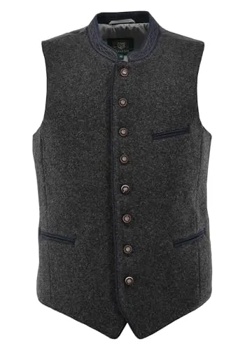 OS Trachten Trachtenweste Slim Fit Zapiu, Größe: 46, anthrazit
