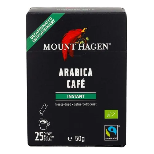 Arabica Kaffee FairTrade - inst. Sticks entkoffeiniert 25x2g | MOUNT HAGEN