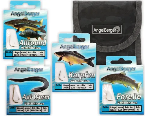 Angel Berger Vorfach Hakensortiment mit Tasche von Angel Berger