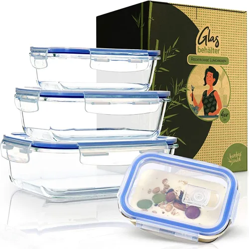Rechteckige Lunchboxen Frischhaltedose Vorratsdose Rechteckig 4er Set Neu