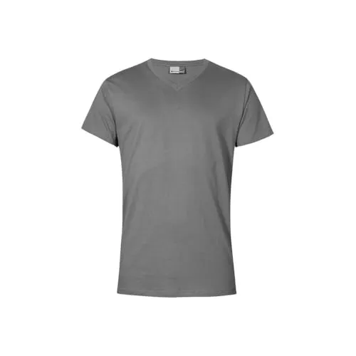 Premium V-Ausschnitt T-Shirt Herren, Stahlgrau, XL
