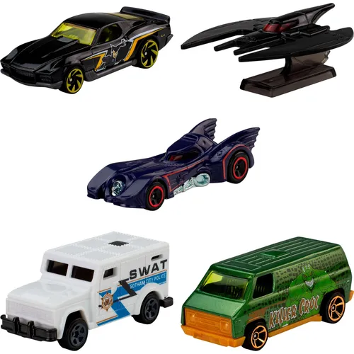 Mattel Hot Wheels Cars, 5-Pack of Die-Cast Toy Cars or Trucks in 1:64 Scale (Styles May Vary) (JLN10)
