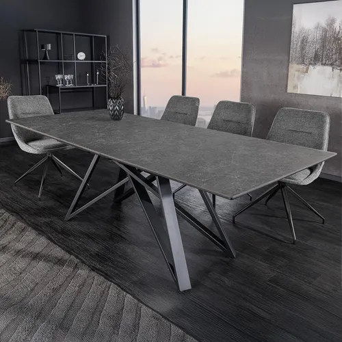 riess-ambiente Esstisch ATLAS 160-200cm graphit grau Keramik