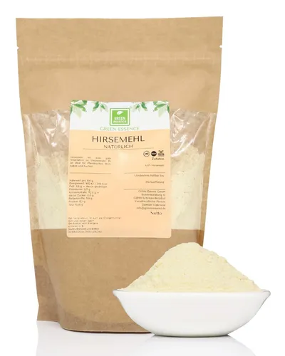Natürliches Hirsemehl glutenfrei 1 kg – Goldhirse – Hirse fein gemahlen - Braunh