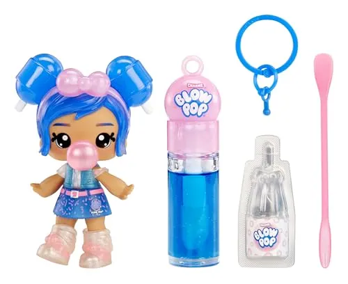 Yummiland x Licensed Sweet Lip Gloss Doll: Blow Pop - Lulu Raspberry - Enthält 1 Puppe, DIY-Lipgloss + Abnehmbaren Schlüsselanhänger, Kosmetik-Spiel, Sammlerstück, Für Kinder ab 4 Jahren