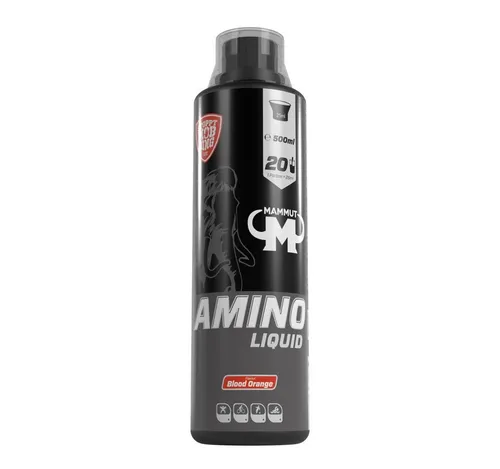 Mammut Nutrition Amino Liquid Blutorange 500 ml - Hochwertiges Aminoliquid mit Proteinhydrolysat und Vitamin B6 für den optimalen Energiehaushalt. Praktische 500 ml Flasche mit frischem Blutorangengeschmack.