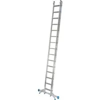 Krause Schiebeleiter Stabilo 133359, 2-teilig, 9,85m Arbeitshöhe - Leiter für Profis: Bis 150 kg belastbar, mit rutschhemmenden Sprossen und AutoSnap-System für sichere Nutzung. Ideal für hohe Arbeiten und vielseitig einsetzbar.