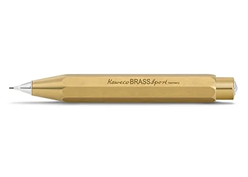 Kaweco BRASS SPORT Druckbleistift 0.7 mm HB I Mechanischer Bleistift aus hochwertigem Messing I Edler Druck-Bleistift nachfüllbar in klassischem Design I Druckminenbleistift 10,5 cm