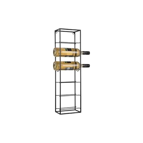 Present Time Wandhalter für 6 Weinflaschen - Stylischer Wandhalter für 6 Weinflaschen, ideal zur platzsparenden Aufbewahrung und Dekoration in Ihrer Küche oder im Wohnbereich.