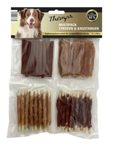 Thempa Hundesnacks Multipack Streifen & Kaustangen 4 x 150 g