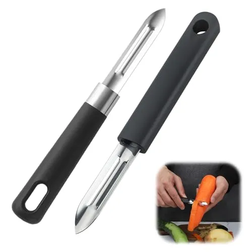 2er Set Edelstahl Sparschäler–Doppel-Klinge Kartoffelschäler & Gemüseschäler–Perfekt für Kartoffeln, Karotten, Gurken, Äpfel & Birnen – Vegetable Peeler Robust, leicht, vielseitig für jede Küche