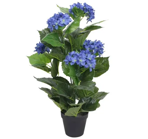Künstliche Hortensie mit Topf 60 cm Blau - Blumen & künstliche Pflanzen, dekorative Zimmerpflanze in strahlendem Blau, pflegeleicht und ideal für jeden Wohnraum