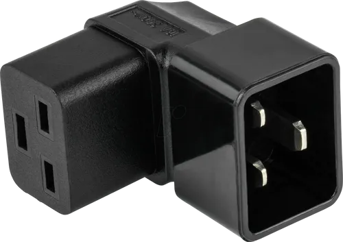KM SKA-2093S - Netzadapter, Stecker C20 auf Buchse C19, abgewinkelt, schwarz