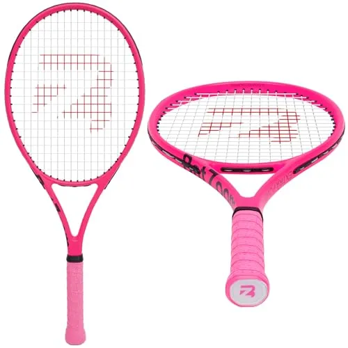 BatZoom Tennisschläger für Anfänger und Erwachsene, leichter Graphitschläger mit komfortablem Griff, stoßdämpfende Technologie, inklusive Tragetasche (Farboptionen)