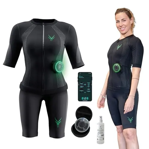 Antelope Evolution Damen EMS Anzug Größe M - Elektrostimulator für effektives Ganzkörpertraining, unterstützt beim Abnehmen und Muskelaufbau mit über 40 personalisierbaren EMS-Programmen.