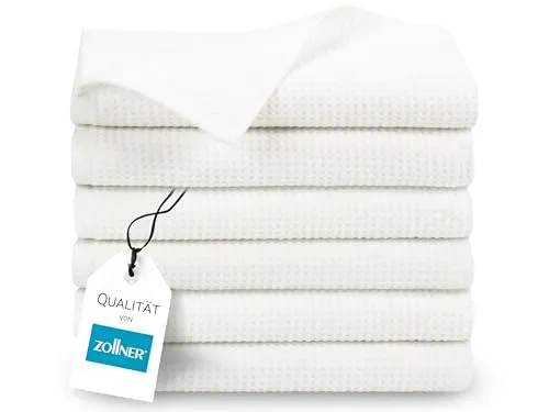 ZOLLNER 6er Set Handtücher 50x100 cm in weiß von Zollner