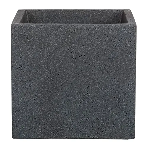 Scheurich C-Cube Pflanzgefäß Stony Black 40 cm - Quadratisches Pflanzgefäß in edler Beton-Optik, frostfest und UV-beständig – ideal für kreative Bepflanzungen im Garten oder auf der Terrasse.