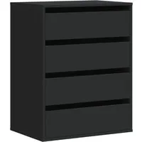 vidaXL Kommode Schwarz 60x41x76 cm aus Holzwerkstoff - Stilvolle Kommode in zeitlosem Design mit 4 Schubladen für reichlich Stauraum. Hergestellt aus hochwertigem Holzwerkstoff, feuchtigkeitsbeständig und leicht zu reinigen.
