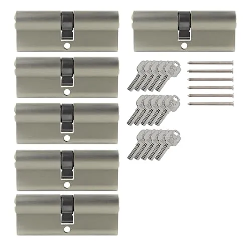 6x Profilzylinder 80mm 40/40 30x Schlüssel Tür Zylinder Schloss gleichschließend
